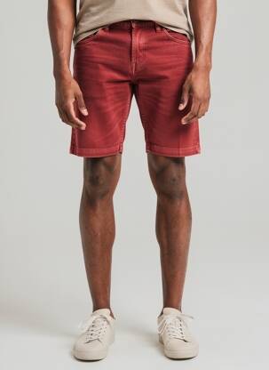 Bermuda coupe droite taille normale rouge TEDDY SMITH homme