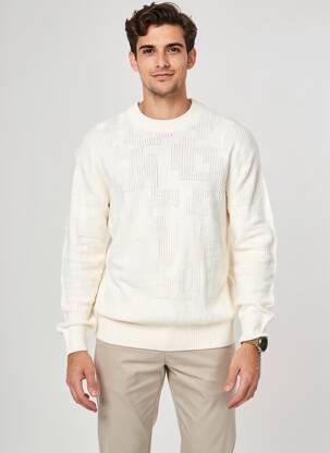 Pull col rond manches longues blanc TOM TAILOR homme