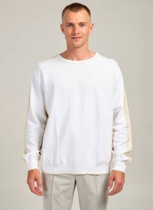Pull col rond manches longues blanc KAPORAL homme