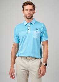 Polo coupe cintrée manches courtes bleu MONTE CARLO homme