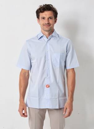 Chemise manches courtes coupe cintrée bleu OLYMP homme