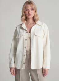 Veste casual col chemisier beige SENES femme
