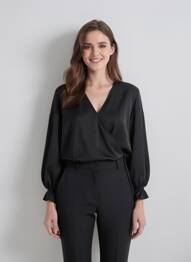 Blouse manches longues manches longues noir LES P'TITES BOMBES femme