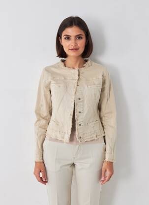 Veste casual col rond beige CARLA GIANNINI femme