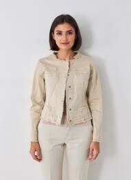 Veste casual col rond beige CARLA GIANNINI femme