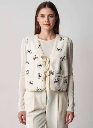 Gilet sans manche poches beige DROLE DE COPINE femme