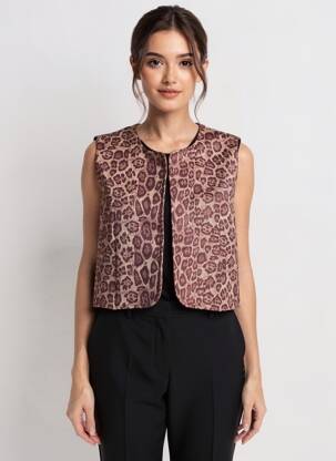 Gilet sans manche coupe droite marron JOYNA femme