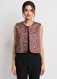 Gilet sans manche coupe droite marron JOYNA femme