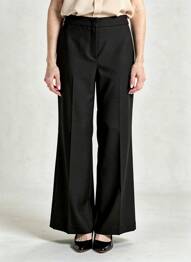 Pantalon large tissage popeline taille normale noir RIANI femme