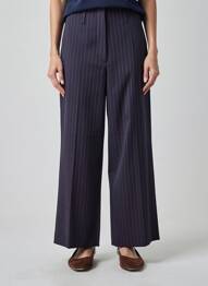 Pantalon large tissage popeline taille normale bleu SPORTMAX femme