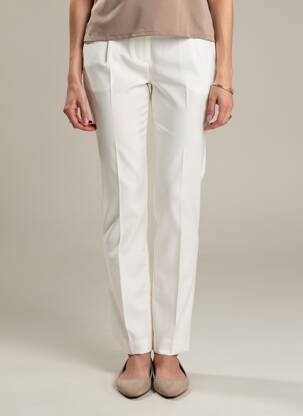 Pantalon slim tissage popeline taille normale blanc ERMANNO SCERVINO femme