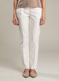 Pantalon slim tissage popeline taille normale blanc ERMANNO SCERVINO femme