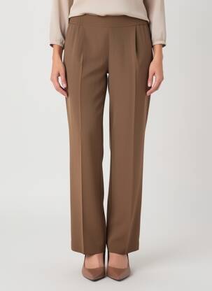 Pantalon droit taille élastique taille normale marron N°21 femme