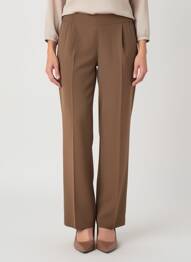 Pantalon droit taille élastique taille normale marron N°21 femme