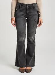 Pantalon flare stretch taille normale noir HIGH femme