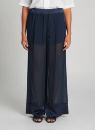 Pantalon large poches taille normale bleu HIGH femme