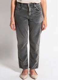 Pantalon droit stretch taille normale gris HIGH femme