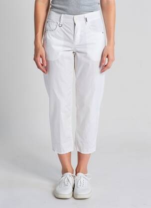 Pantalon 7/8 tissage popeline taille normale blanc HIGH femme