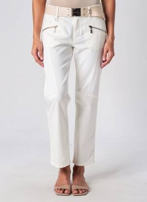 Pantalon droit stretch taille normale blanc HIGH femme