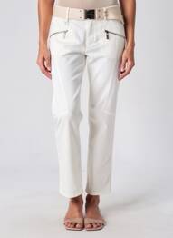 Pantalon droit stretch taille normale blanc HIGH femme