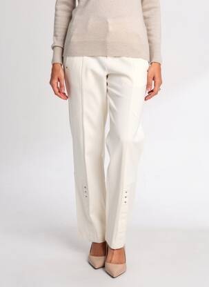 Pantalon droit stretch taille normale beige HIGH femme