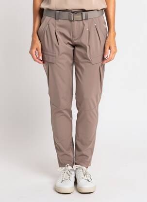 Pantalon slim tissage popeline taille normale marron HIGH femme
