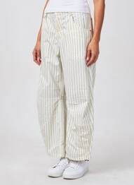 Pantalon large tissage popeline taille normale blanc HIGH femme