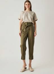 Pantalon 7/8 stretch taille normale vert MAX MARA femme