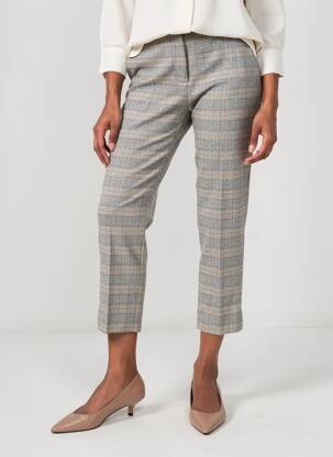 Pantalon 7/8 taille à pinces taille normale gris PESERICO femme
