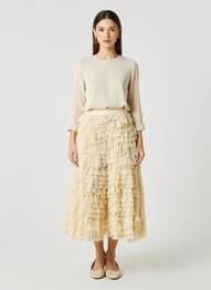 Jupe longue fermeture zippée au dos beige DOLCE & GABBANA femme