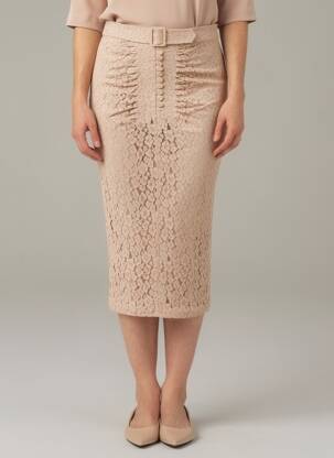 Jupe longue fermeture zippée au dos rose N°21 femme