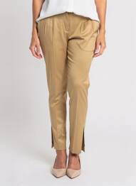 Pantalon 7/8 taille à pinces taille normale beige BARBARA BUI femme