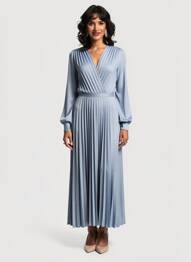 Robe longue manches longues manches longues bleu MARELLA femme