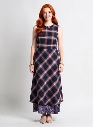Robe longue sans manche sans manche bleu ERMANO femme