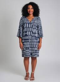 Robe courte manches 3/4 manches 3/4 bleu CAROLINE BISS femme