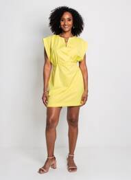 Robe courte manches courtes manches courtes jaune LIVIANA CONTI femme