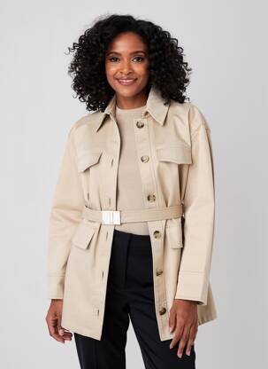 Trench tissage popeline sans capuche beige SPORTMAX femme