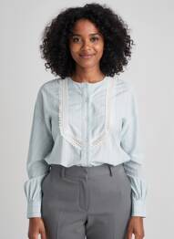 Chemisier coupe cintrée manches longues bleu HIGH femme