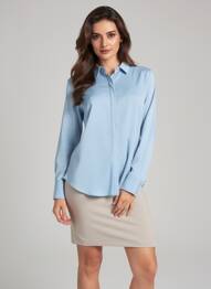 Chemisier coupe cintrée manches longues bleu RRD (ROBERTO RICCI DESIGNS) femme