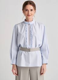 Blouse fermeture boutonnée au dos manches longues bleu HIGH femme