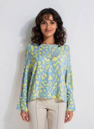 Blouse imprimé fantaisie manches longues jaune LIVIANA CONTI femme