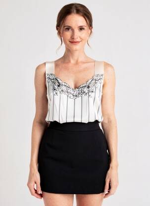 Top stretch fines bretelles blanc ERMANNO SCERVINO femme