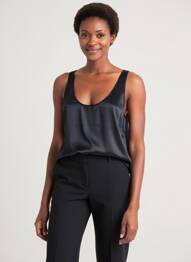 Top col v sans manche noir BARBARA BUI femme