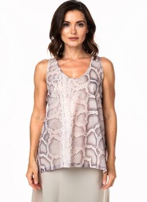 Top tissage crêpe sans manche marron BARBARA BUI femme