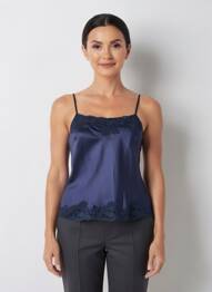 Top col carré fines bretelles bleu ERMANNO SCERVINO femme