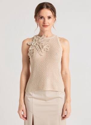 Top stretch sans manche or MARELLA femme