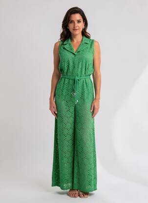 Combi-pantalon sans manche sans manche vert CAROLINE BISS femme