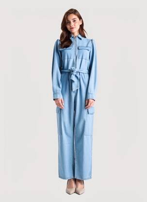 Combi-pantalon col chemisier manches longues bleu RIANI femme