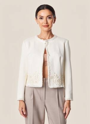 Veste casual col rond blanc ERMANNO SCERVINO femme