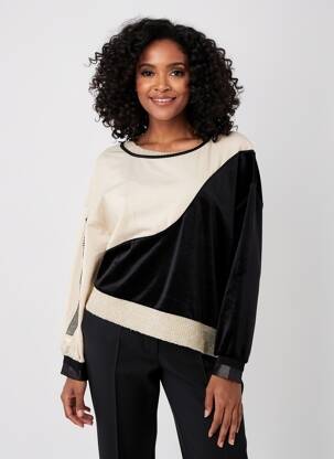 Sweat-shirt manches longues manches longues noir ELISA CAVALETTI femme